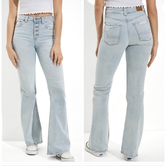 American Eagle Outfitters Denim - American Eagle Super Hi-Rise Flare Jeans NEW sz 16 Regular Button Fly